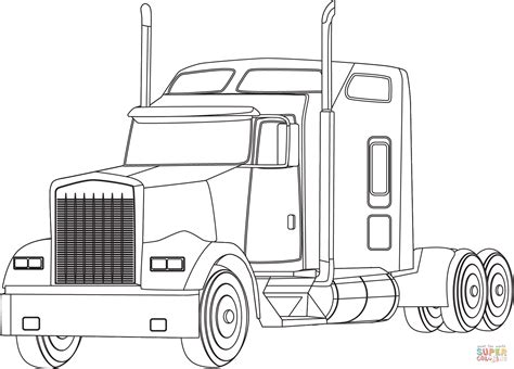 Semi Truck Printable Coloring Pages